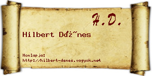 Hilbert Dénes névjegykártya