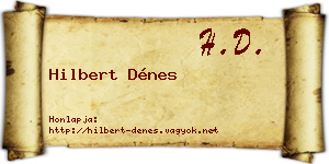 Hilbert Dénes névjegykártya