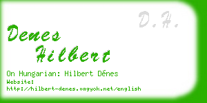denes hilbert business card